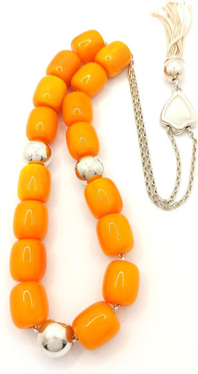 PS Silver Sorgenperlen aus Silber Länge 1.5cm mit Quaste Orange