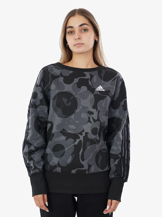 Adidas Graphic 3-stripes Women's Fleece Sweatshirt Black