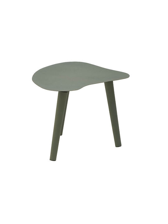 Oval Metal Side Table Green 60x40x30 cm