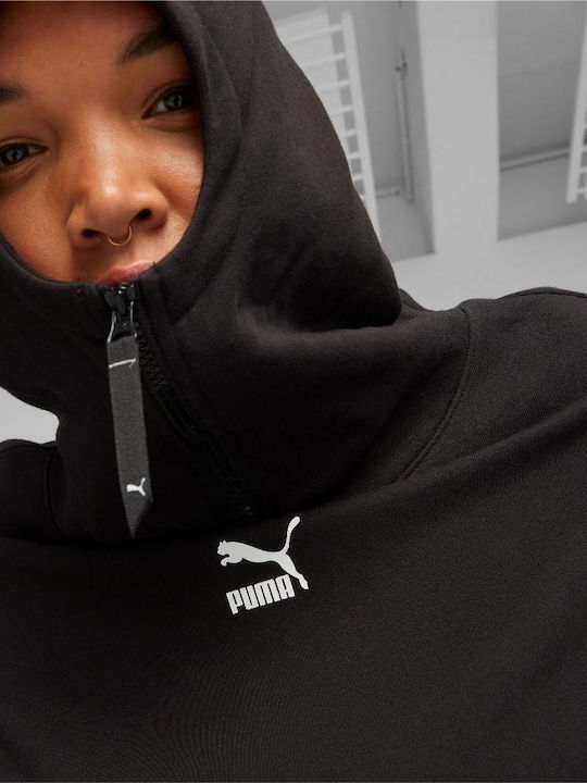Damen Sweatshirt Kapuzen Schwarz