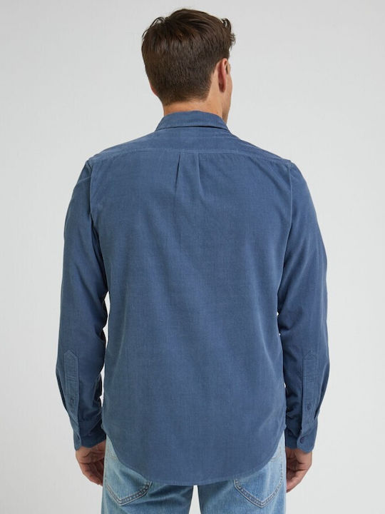 Lee Men's Shirt Long Sleeve Corduroy Blue