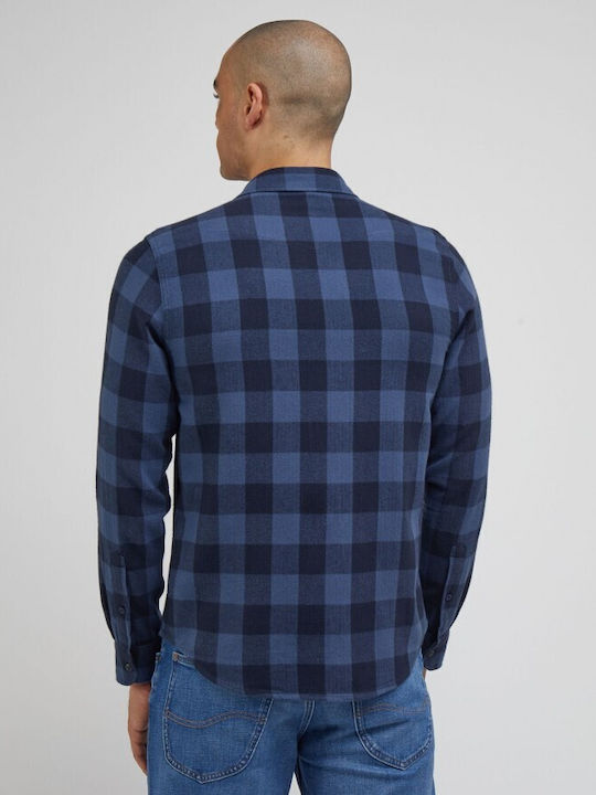 Lee Men's Shirt Long Sleeve Checked Blue