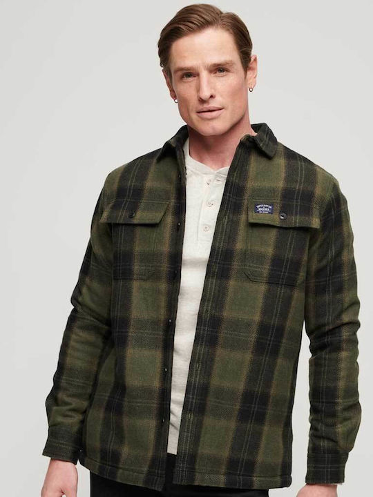 Superdry Miller Herrenhemd Overshirt Langärmelig Grün