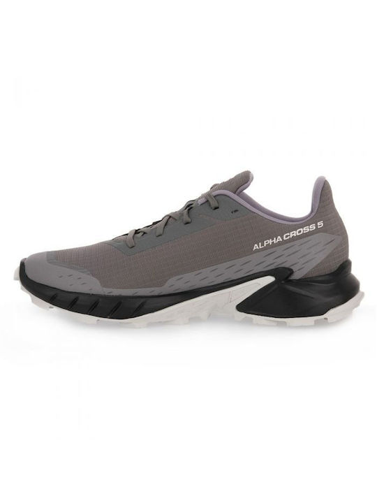 Salomon Alphacross 5 Ανδρικά Αθλητικά Παπούτσια Trail Running Pewter / Black / Ghost Gray