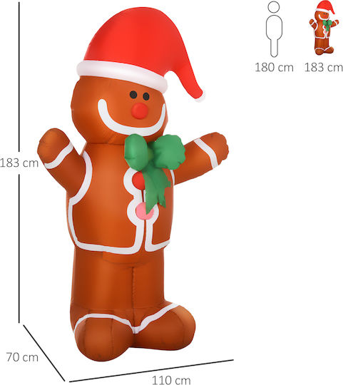 HomCom Illuminated Christmas Plastic Figure Candy Height 183cm