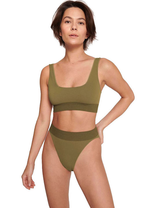 Ever Infused Women's Bra without Padding Khaki