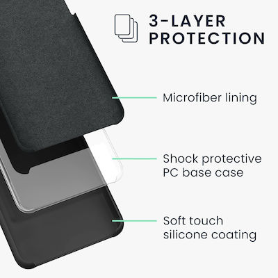 KWmobile Soft Flexible Rubber Cover Umschlag Rückseite Silikon Schwarz (Moto G42)