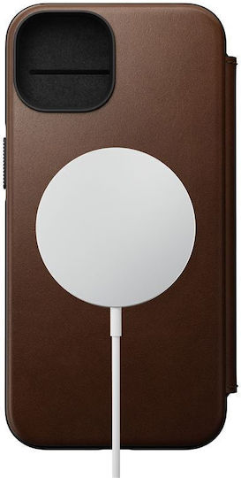 Nomad Folio Задна корица Кожа 0.75мм Кафяв (iPhone 14)
