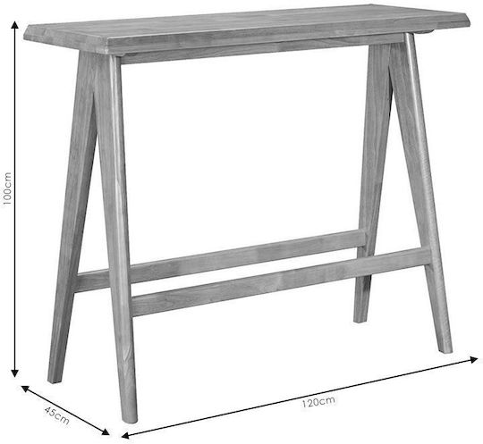 Winslow Τραπέζι Μπαρ από Μασίφ Ξύλο Καρυδί 120x45x100εκ.