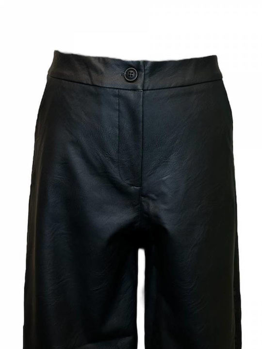 Moutaki Damen Leder Hose Schwarz