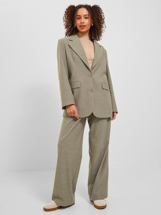 Women's Fabric Trousers Straight Line Gray