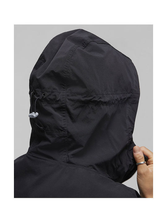 Women's Short Puffer Jacket for Spring or Autumn Black