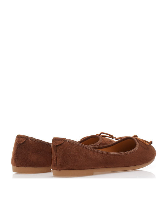 Wildleder Damen Ballerinas in Braun Farbe