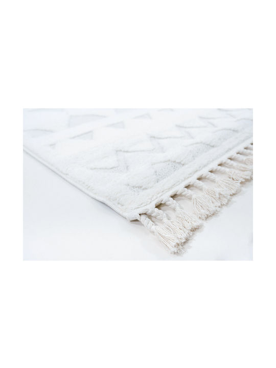 Ezzo Perla D065a1a Rug Fireplace Rectangular with Fringes Cream