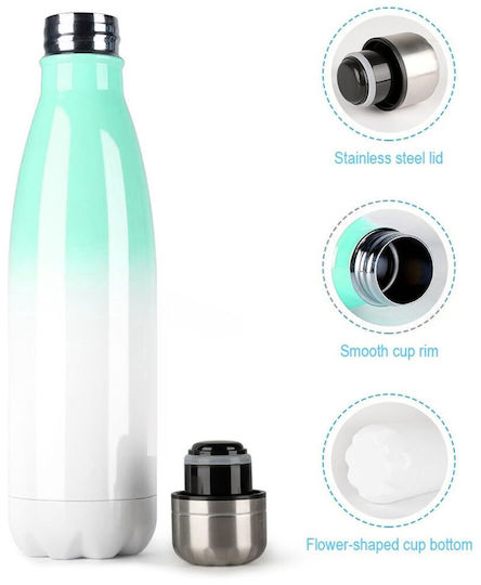 Koupakoupa The Rolling Stones Recyclable Bottle Thermos Stainless Steel BPA Free 500ml Green