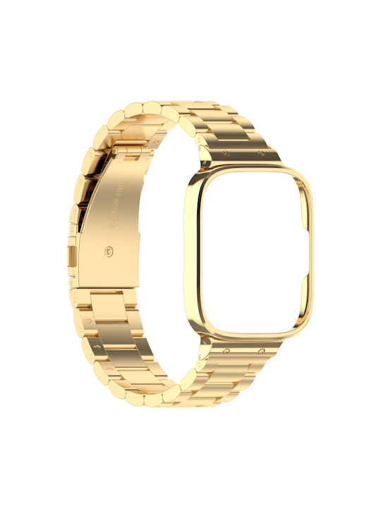 2 in 1 Λουράκι Ανοξείδωτο Ατσάλι Χρυσό (Redmi Watch 3 Active)