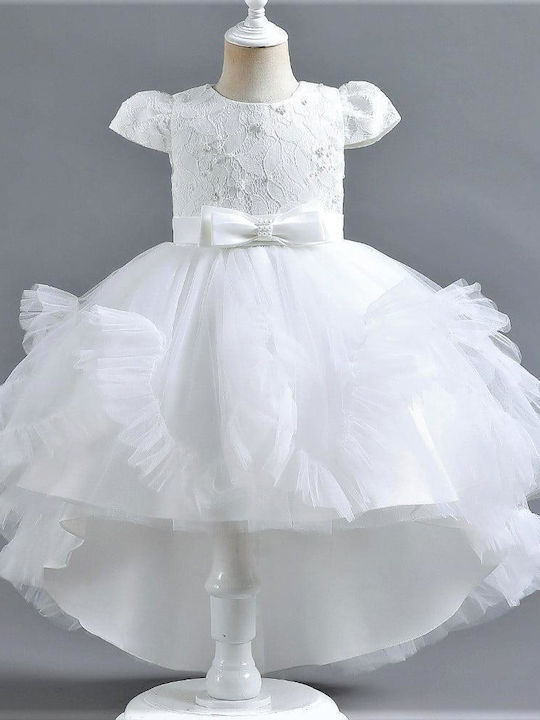 TakTakBaby Kids Dress Tulle Short Sleeve White