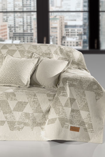 Guy Laroche Patch Zweisitzer-Sofa Überwurf Chenille 180x250cm Leinen