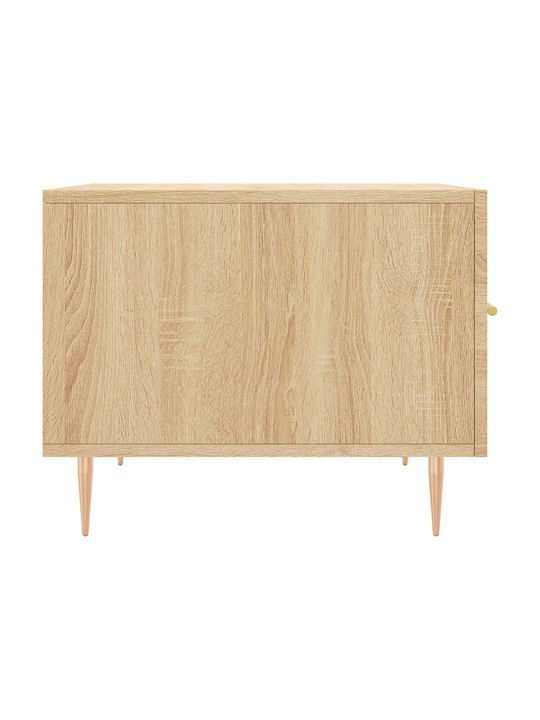 Square Side Table Wooden with Drawers Beige 2 Pieces M50xW50xH40cm