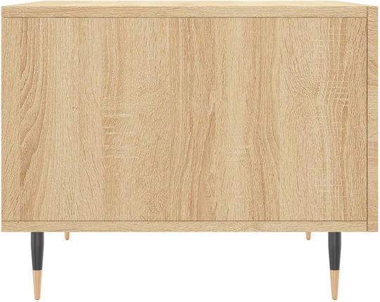 Square Side Table Wooden with Drawers Beige 2pcs W50xD50xH40cm