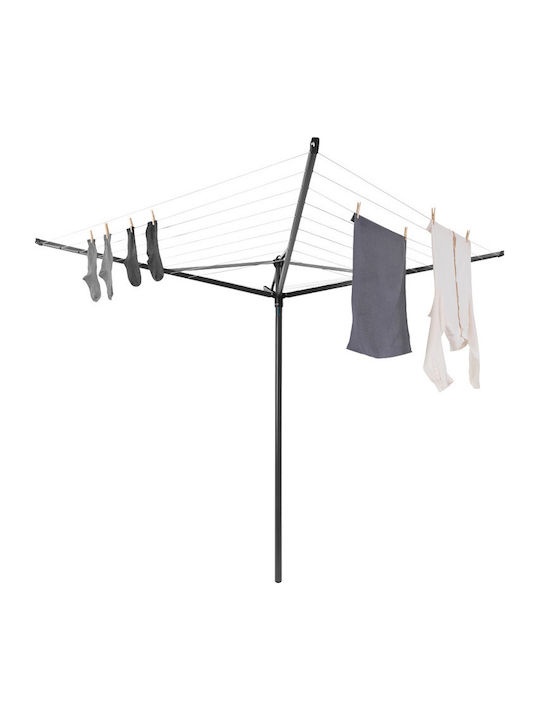 Brabantia Topspinner Folding Floor Clothes Drying Rack for Garden Metallic with Hanging Length 50m