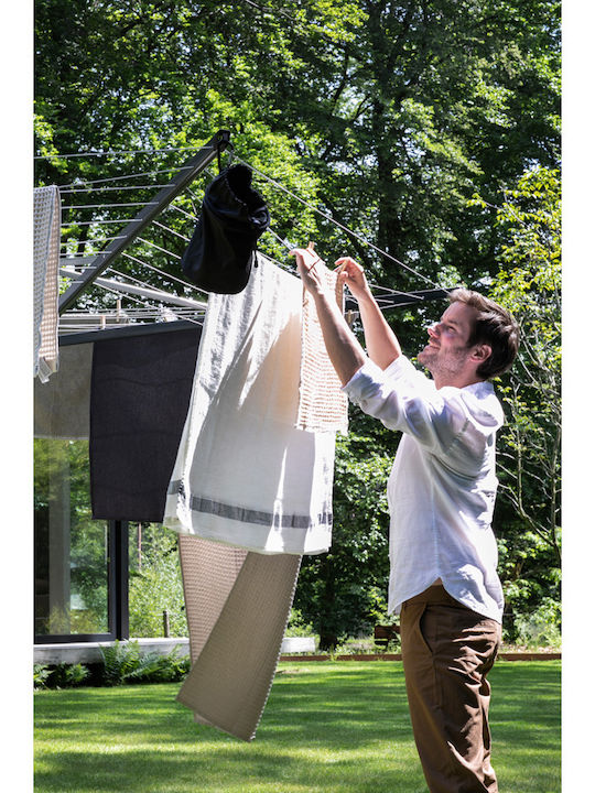 Brabantia Topspinner Folding Floor Clothes Drying Rack for Garden Metallic with Hanging Length 50m