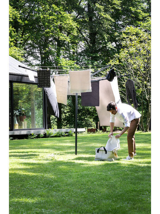Brabantia Topspinner Folding Floor Clothes Drying Rack for Garden Metallic with Hanging Length 50m