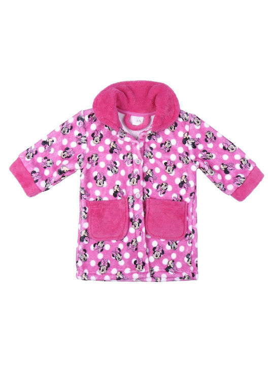 Cerda Minnie Kids Robe Winter Fleece Pyjama Fuchsia