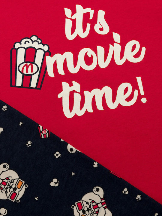 Minerva Детска пижама Зимна Червена Pop Corn