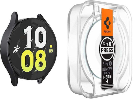 Spigen EZ FIT GLAS.tR Gehärtetes Glas für das Galaxy Watch6 44mm 2Stück AGL06520