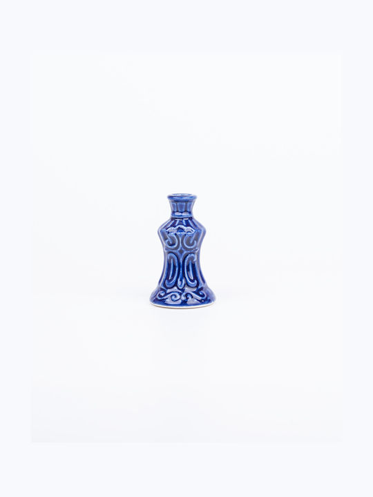 Candle Holder Ceramic in Blue Color 7x4cm 1pcs