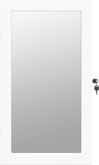 vidaXL Καθρέπτης Τοίχου με Λευκό Ξύλινο Πλαίσιο & LED Φωτισμό 67x37.5cm