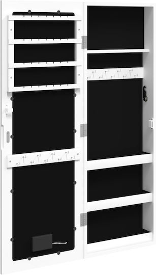 vidaXL Wandspiegel mit Weiß Hölzernes Rahmen & LED Beleuchtung 90x31.5cm 1Stück