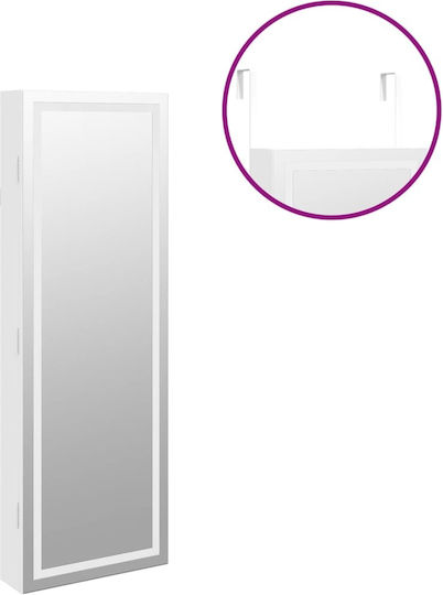vidaXL Wandspiegel mit Weiß Hölzernes Rahmen & LED Beleuchtung 90x31.5cm 1Stück