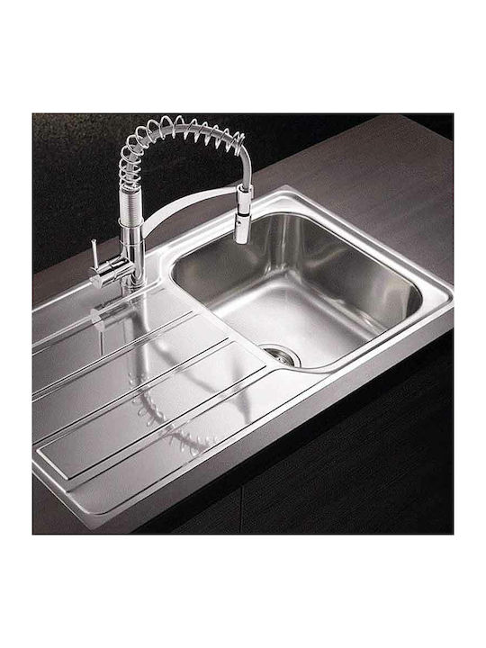 Pyramis Athena 1B 1D Ένθετος Νεροχύτης Inox Σατινέ Μ79xΠ50cm Ασημί