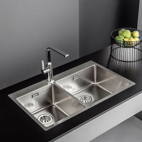 Fortinox Squadro 29285 108-29285-110 Drop-In Мивка Ляв Inox Сатен Ш86xД50.5см Сребрист