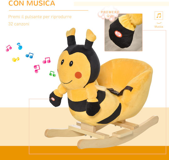 HomCom Fabric Rocking Toy for 18+ months Yellow