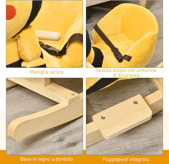 HomCom Fabric Rocking Toy for 18+ months Yellow