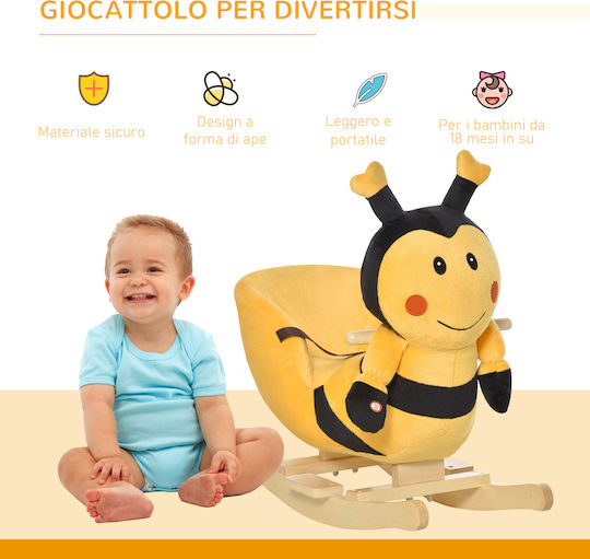 HomCom Fabric Rocking Toy for 18+ months Yellow