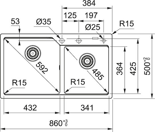 Franke Urban UBG 620-86 GSC Ένθετος Αριστερός από Συνθετικό Γρανίτη Μ86xΠ50cm Matt Black Franke Urban UBG 620-86 GSC Ένθετος Αριστερός από Συνθετικό Γρανίτη Μ86xΠ50cm Matt Black