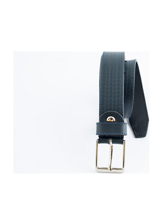 Ageridis Leather Δερμάτινη Γυναικεία Ζώνη Μπλε