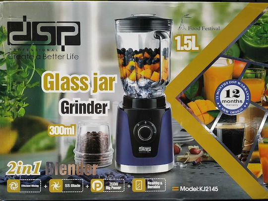 Mixer mit Glaskrug 1,5 l 350 W Blau 615068