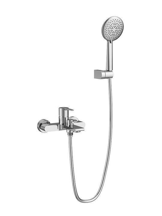 Orabella Marea Mixing Bathtub Shower Faucet Complete Set Silver