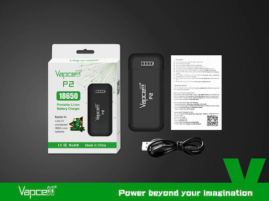 Vapcell USB Φορτιστής Μπαταριών Li-ion Μεγέθους 18650