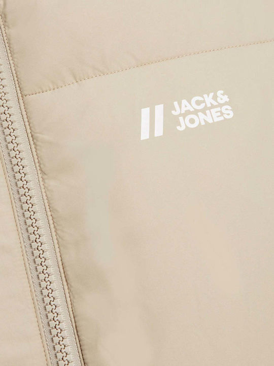 Jack & Jones BODYWARMER Men's Sleeveless Puffer Jacket Beige