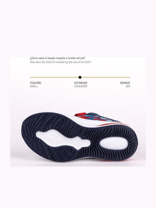 Spiderman Παιδικά Sneakers με Σκρατς & Φωτάκια Μπλε