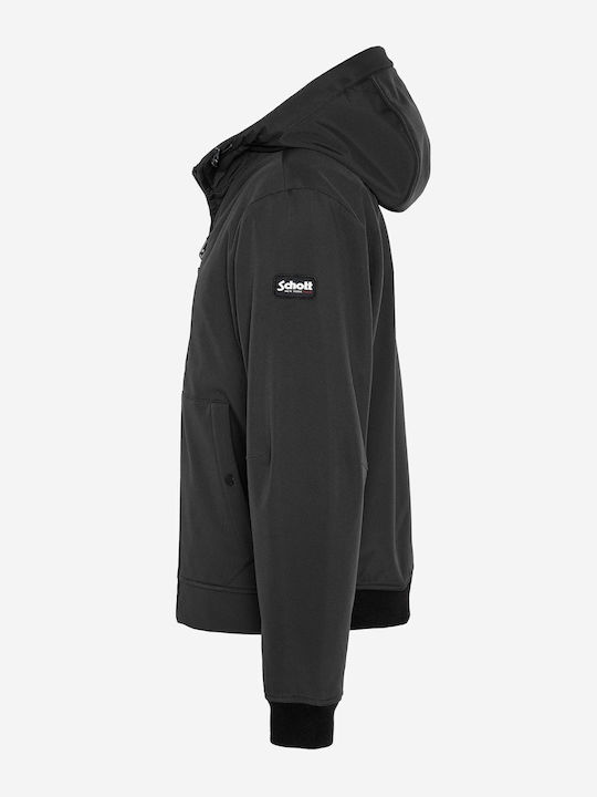 Schott NYC Kale Herren Winter Jacke Lässig Schwarz