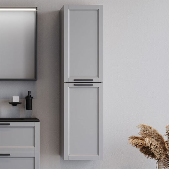 Martin Laguna 35 Wall Hung Cabinet Matte Lacquer Bathroom Column Cabinet L35xD35xH138cm Gray