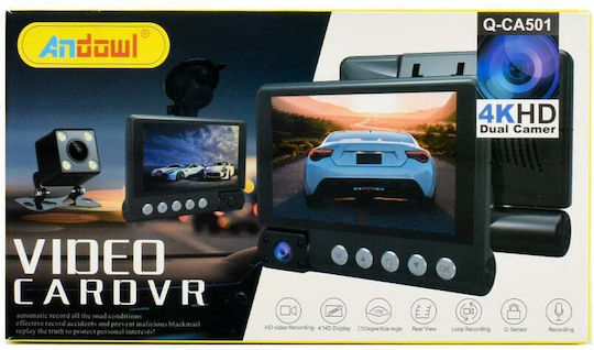 Andowl Σετ Κάμερα DVR Αυτοκινήτου 4K με Οθόνη 4" & Κάμερα Οπισθοπορείας