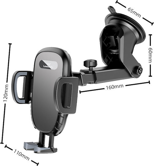 Leewello Handyhalterung Auto 4.5" - 7" mit verstellbaren Haken Schwarz